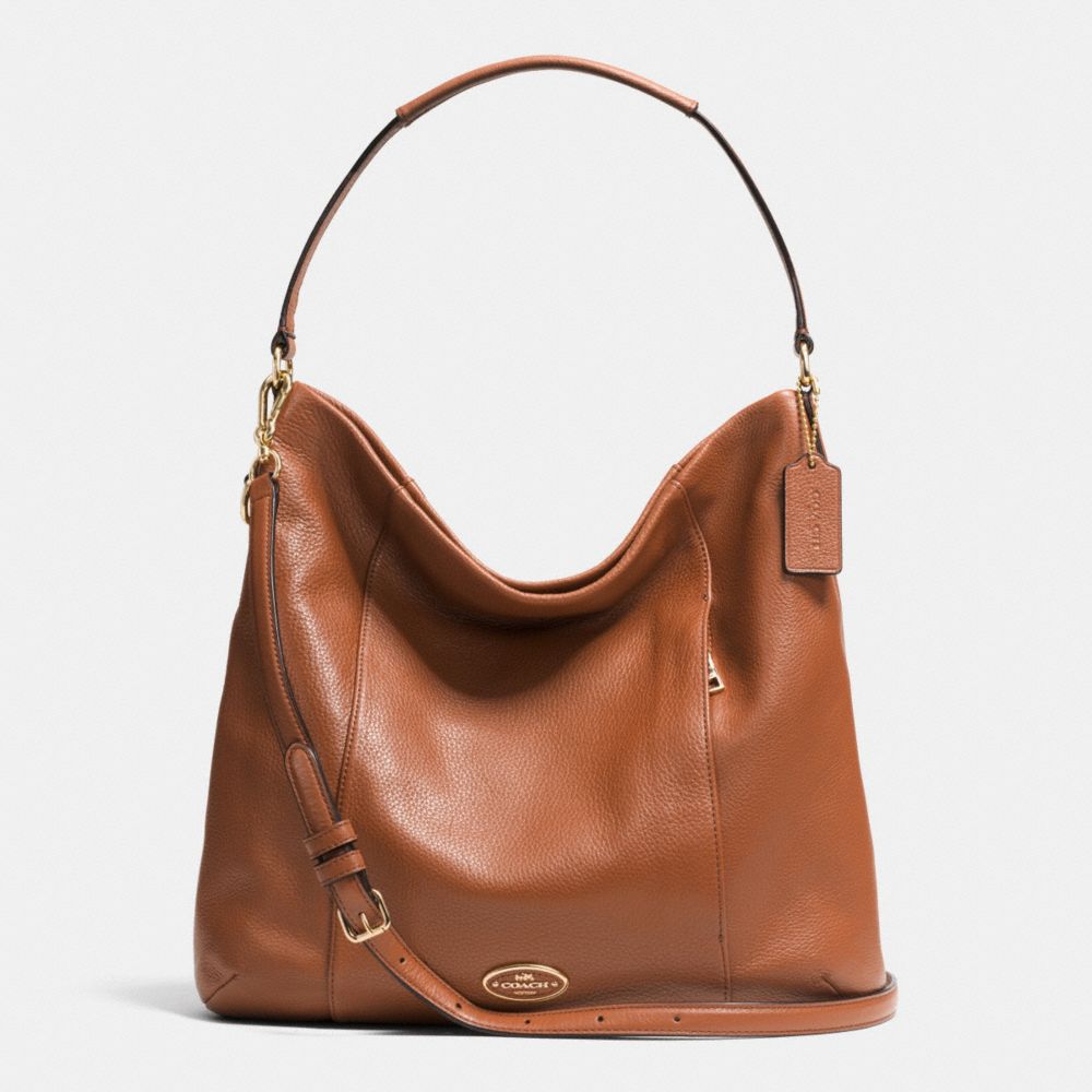 SHOULDER BAG IN PEBBLE LEATHER - COACH f34511 - LIGHT GOLD/SADDLE