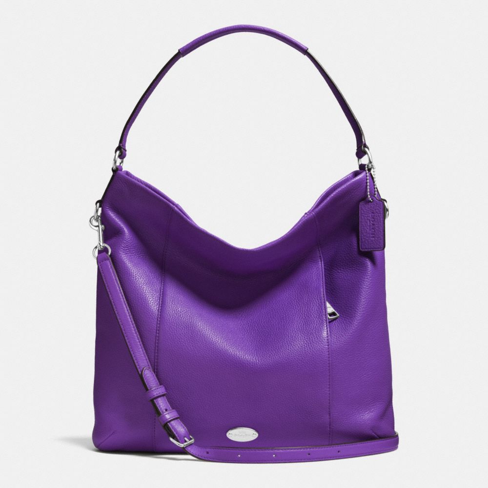 COACH SHOULDER BAG IN PEBBLE LEATHER - SILVER/PURPLE IRIS - F34511