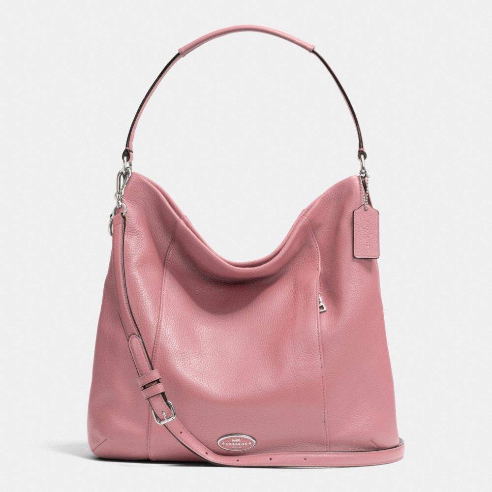 SHOULDER BAG IN PEBBLE LEATHER - COACH F34511 - SILVER/SHADOW ROSE