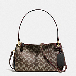 COACH CHARLEY CROSSBODY IN SIGNATURE - LIGHT GOLD/SADDLE/BLACK - F34546