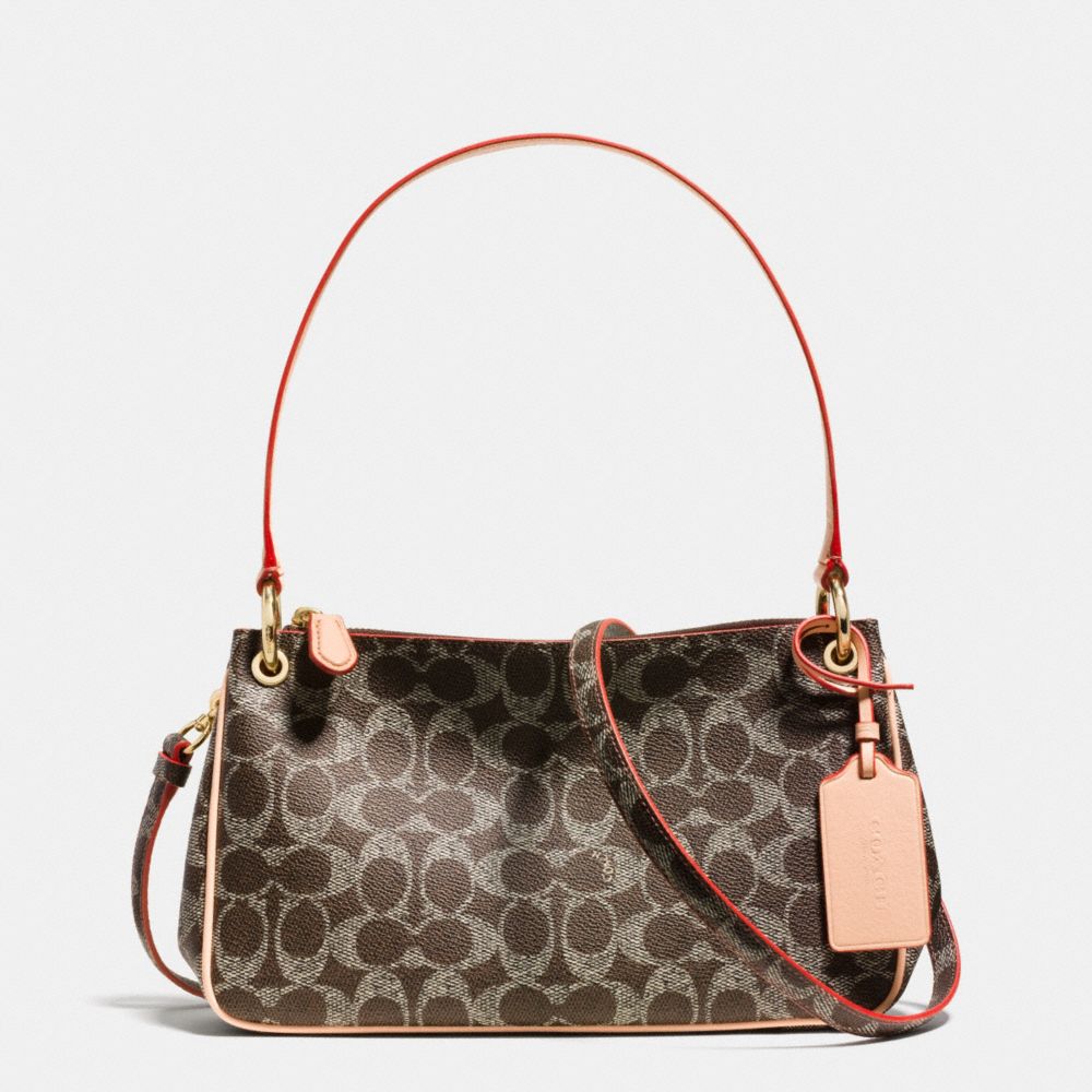 CHARLEY CROSSBODY IN SIGNATURE - COACH f34546 - LIGHT GOLD/SADDLE/APRICOT