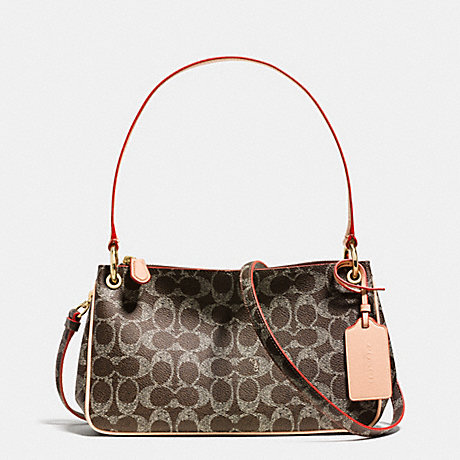 COACH CHARLEY CROSSBODY IN SIGNATURE - LIGHT GOLD/SADDLE/APRICOT - f34546