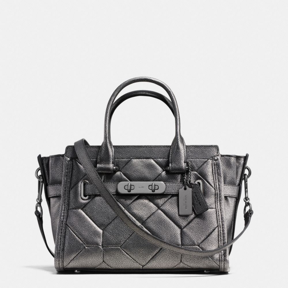 COACH SWAGGER 27 CARRYALL IN METALLIC PATCHWORK LEATHER - COACH f34547 - ANTIQUE NICKEL/GUNMETAL