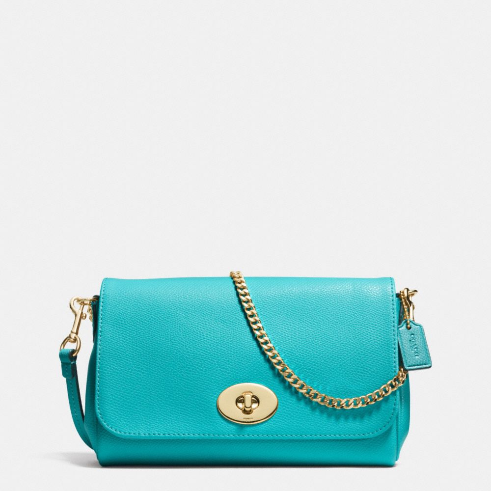 COACH MINI RUBY CROSSBODY IN LEATHER - LIGHT GOLD/CADET BLUE - F34604