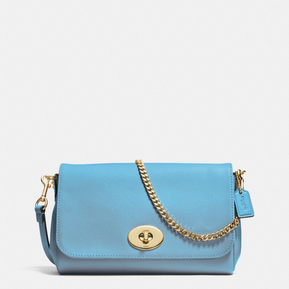 MINI RUBY CROSSBODY IN LEATHER - COACH f34604 - IMITATION GOLD/BLUEJAY