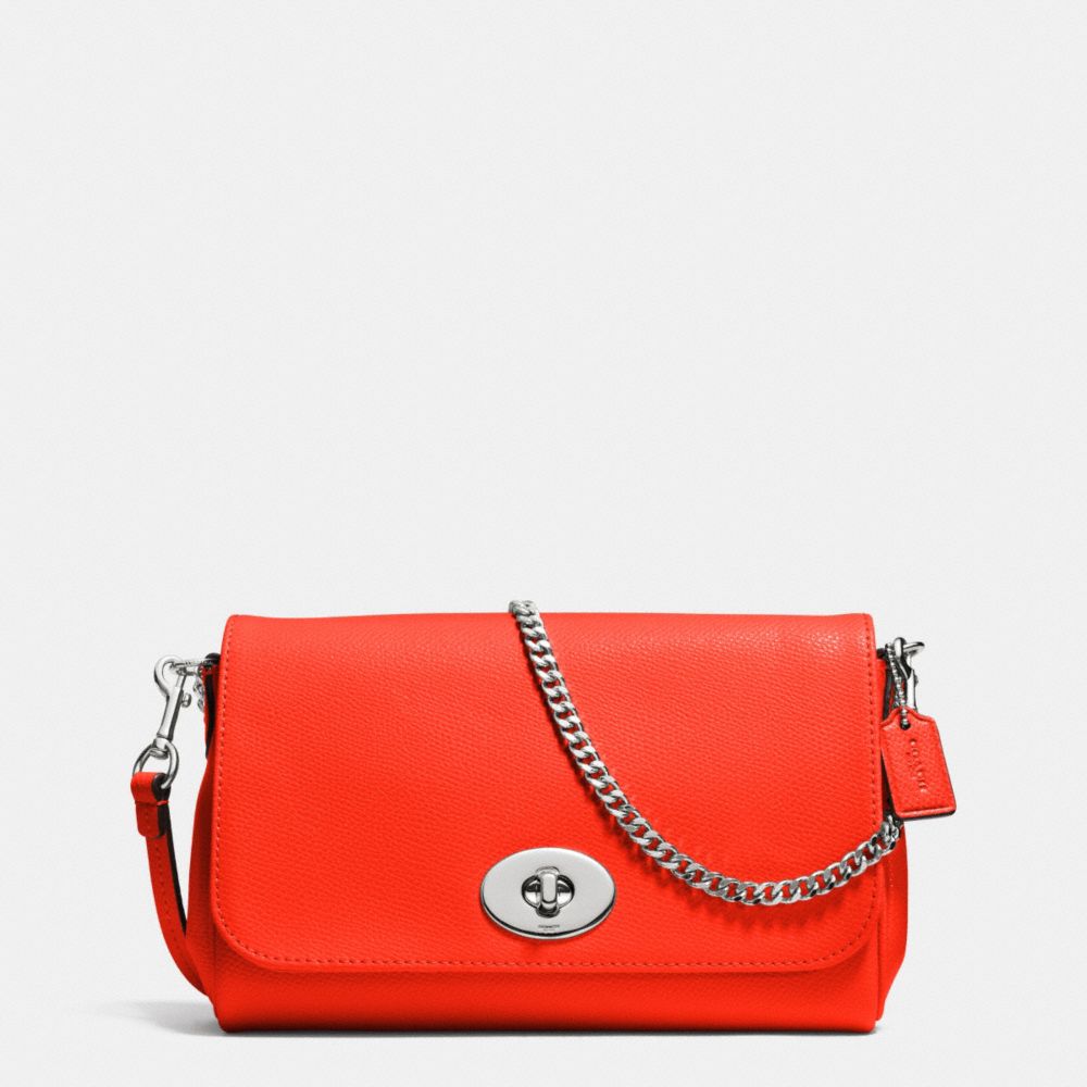 MINI RUBY CROSSBODY IN LEATHER - COACH f34604 - SILVER/ORANGE