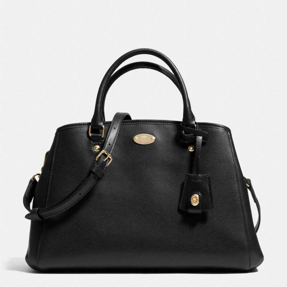 COACH SMALL MARGOT CARRYALL IN LEATHER - LIGHT GOLD/BLACK - F34607