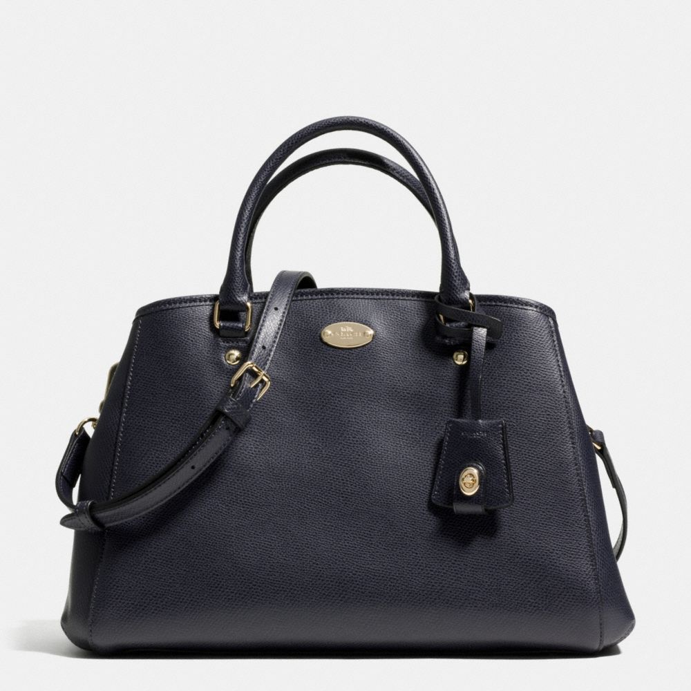 SMALL MARGOT CARRYALL IN LEATHER - COACH f34607 -  LIGHT  GOLD/MIDNIGHT