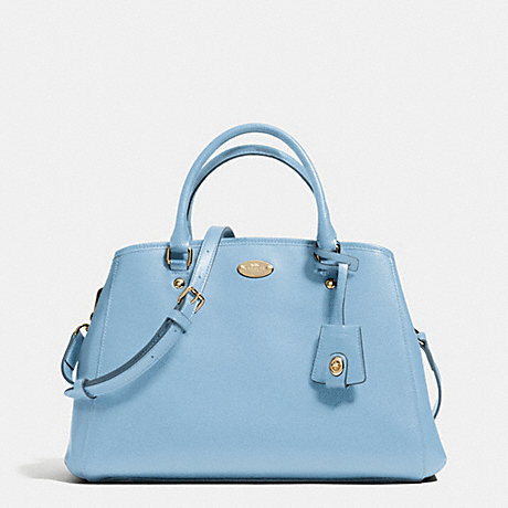 COACH SMALL MARGOT CARRYALL IN CROSSGRAIN LEATHER - LIGHT GOLD/PALE BLUE - f34607