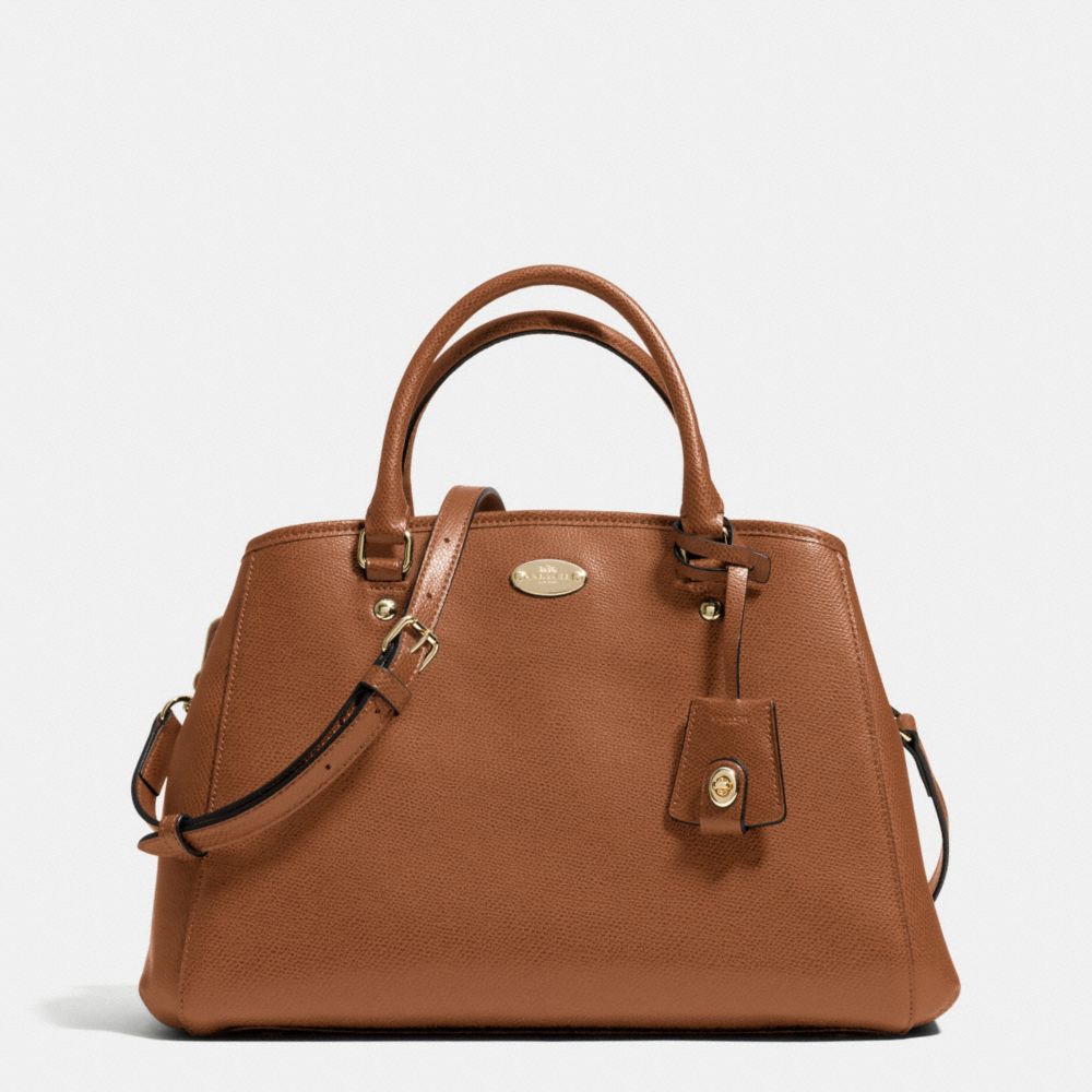 SMALL MARGOT CARRYALL IN LEATHER - COACH f34607 -  LIGHT GOLD/SADDLE