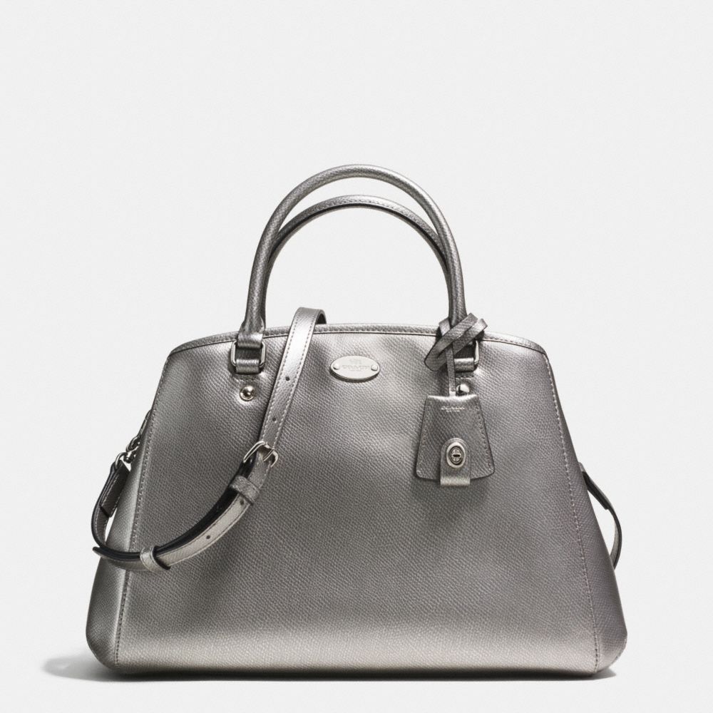 SMALL MARGOT CARRYALL IN LEATHER - COACH f34607 -  SILVER/PEWTER