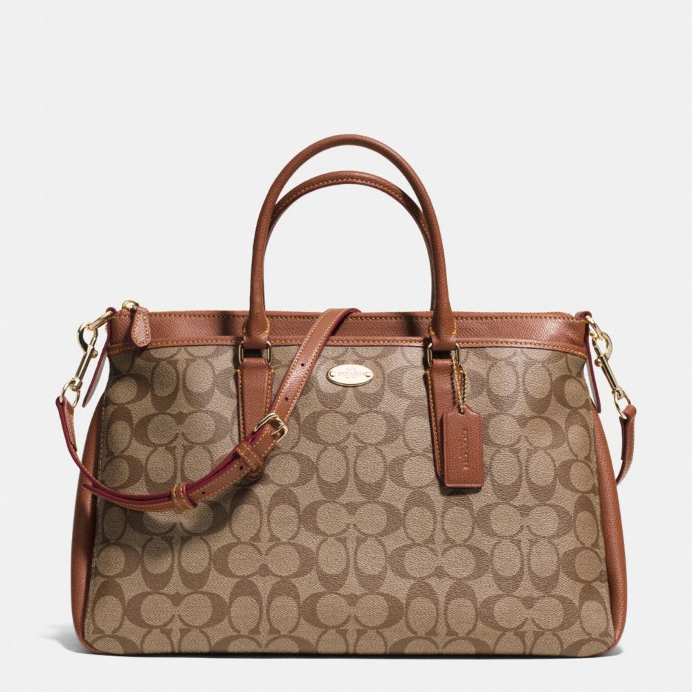 COACH MORGAN SATCHEL IN SIGNATURE - LIGHT GOLD/KHAKI/SADDLE - F34617