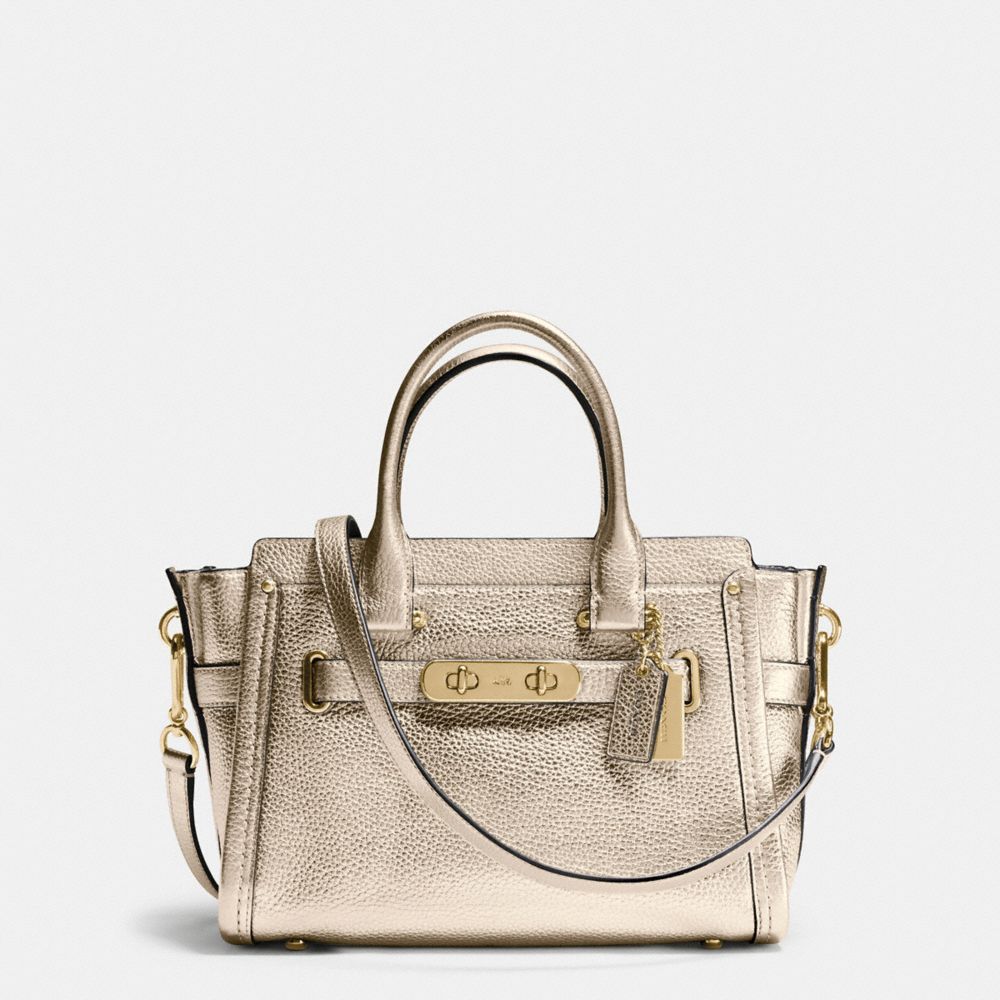 COACH SWAGGER  27 IN PEBBLE LEATHER - COACH f34816 - LIGHT  GOLD/PLATINUM