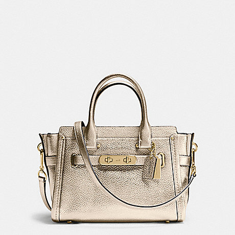 COACH COACH SWAGGER  27 IN PEBBLE LEATHER - LIGHT GOLD/PLATINUM - f34816