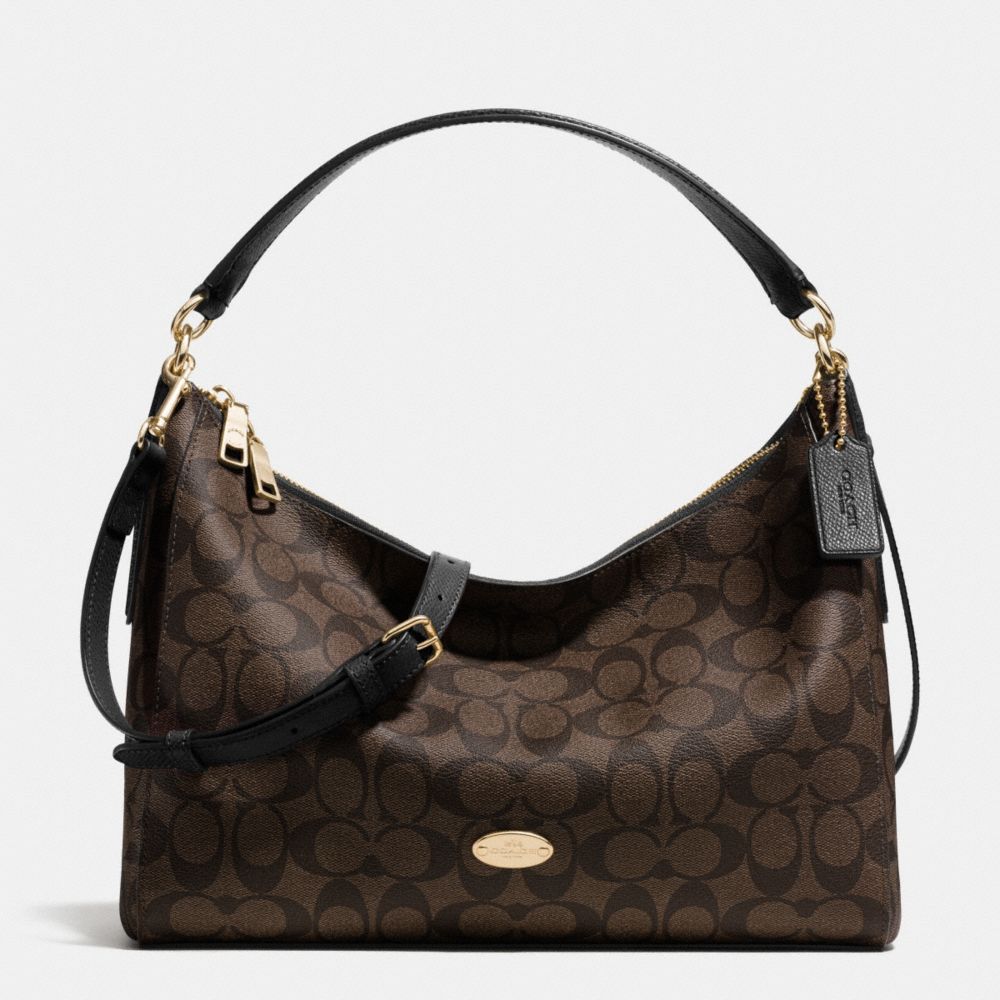 EAST/WEST CELESTE CONVERTIBLE HOBO IN SIGNATURE - COACH f34899 - LIGHT GOLD/BROWN/BLACK