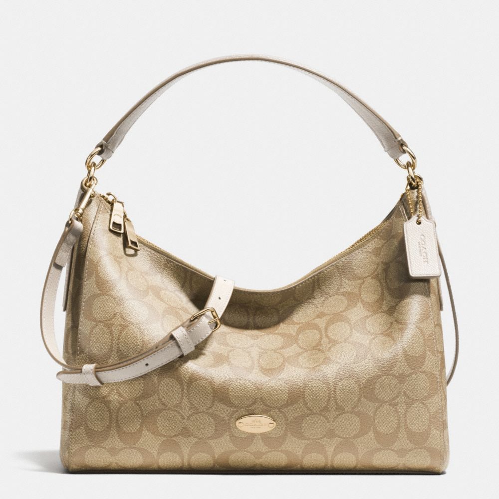 EAST/WEST CELESTE CONVERTIBLE HOBO IN SIGNATURE - COACH f34899 -  LIGHT GOLD/LIGHT KHAKI/CHALK