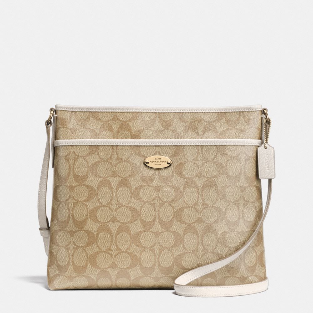 COACH FILE BAG IN SIGNATURE - LIGHT GOLD/LIGHT KHAKI/CHALK - F34938