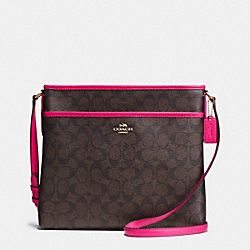 COACH FILE BAG IN SIGNATURE - IMITATION GOLD/BROWN/PINK RUBY - F34938