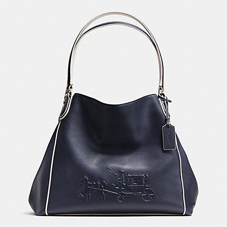 COACH EMBOSSED HORSE AND CARRIAGE EDIE SHOULDER BAG IN PEBBLE LEATHER -  LIBGE - f34960