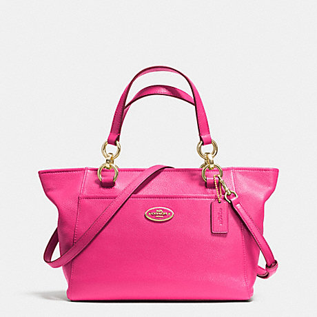 COACH MINI ELLIS TOTE IN PEBBLE LEATHER - LIGHT GOLD/PINK RUBY - f35030