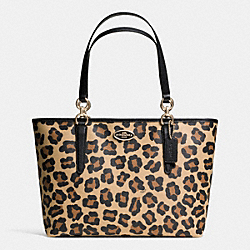 ELLIS TOTE IN OCELOT PRINT COATED CANVAS - COACH f35032 -  LIGHT GOLD/TAN