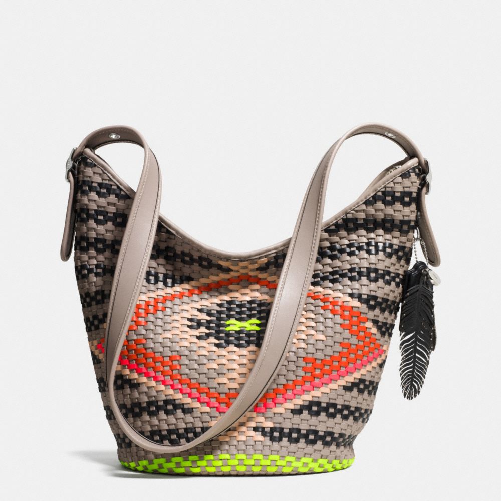 DUFFLE IN WOVEN LEATHER - COACH f35053 - SVE2M