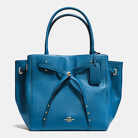 COACH TURNLOCK TIE TOTE IN REFINED PEBBLE LEATHER - LIABV - f35160