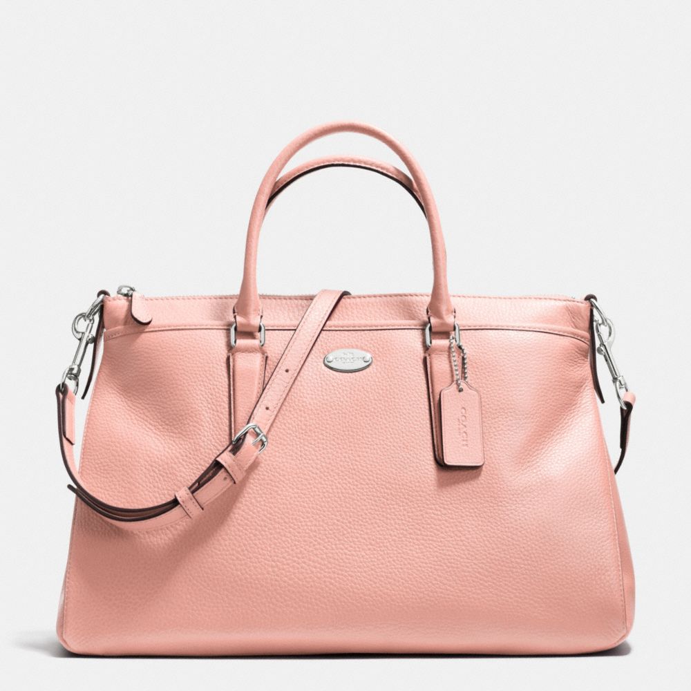 MORGAN SATCHEL IN PEBBLE LEATHER - COACH f35185 - SILVER/BLUSH