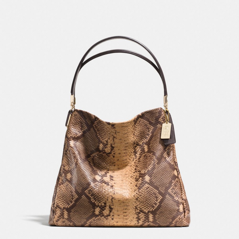 COACH PHOEBE SHOULDER BAG IN SNAKESKIN EMBOSSED LEATHER - LIGHT GOLD/NATURAL - F35209