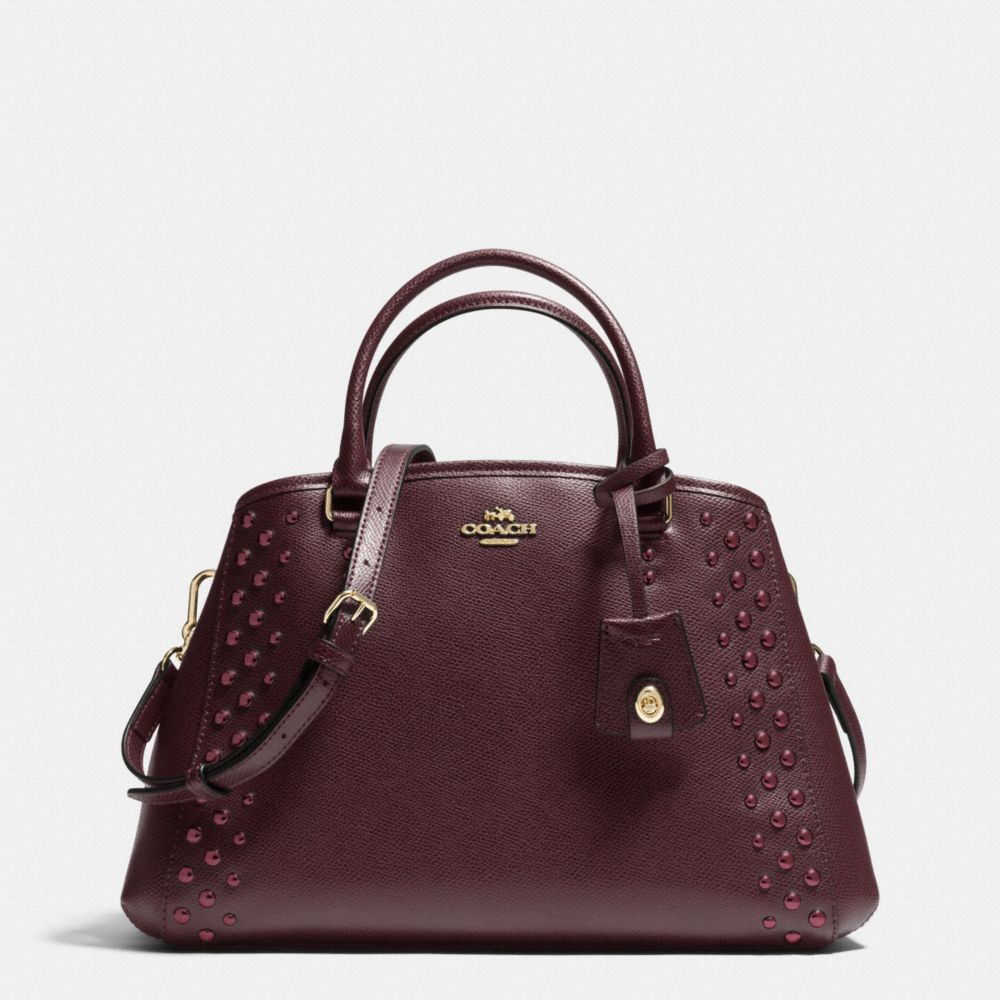 SMALL MARGOT CARRYALL IN STUDDED CROSSGRAIN LEATHER - COACH F35221 - IMOXB