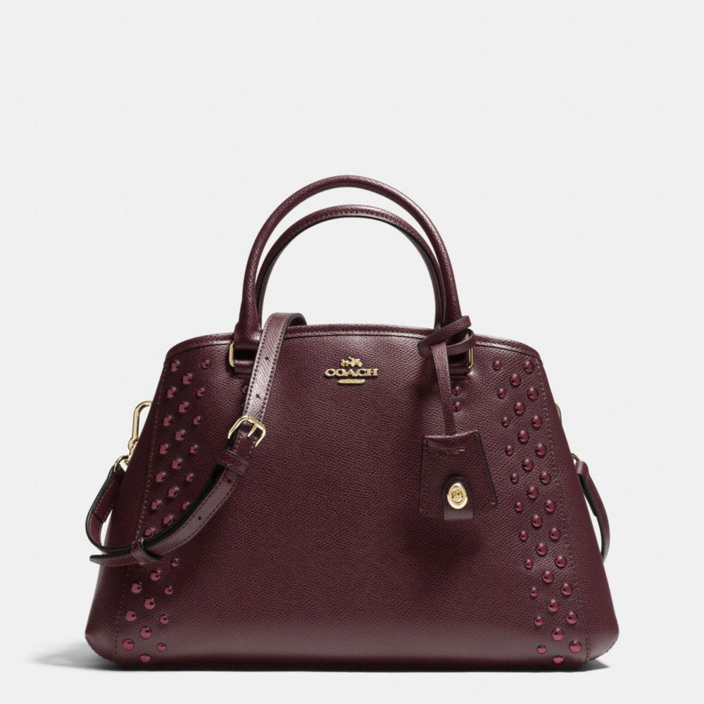 SMALL MARGOT CARRYALL IN STUDDED CROSSGRAIN LEATHER - COACH f35221 - IMOXB