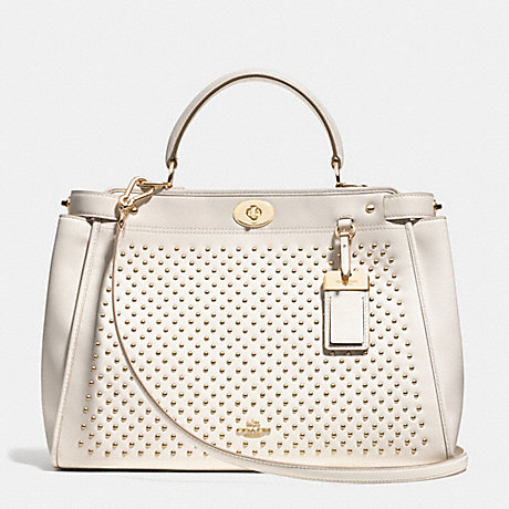 COACH GRAMERCY SATCHEL IN STUDDED LEATHER - LIGHT GOLD/CHALK - f35285