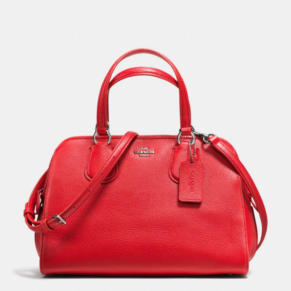 NOLITA SATCHEL IN PEBBLE LEATHER - COACH f35650 - SILVER/TRUE  RED