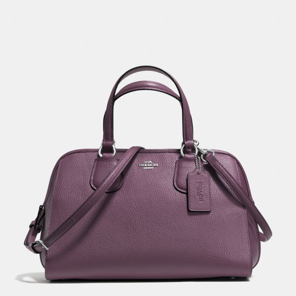 NOLITA SATCHEL IN PEBBLE LEATHER - COACH f35650 -  SILVER/EGGPLANT