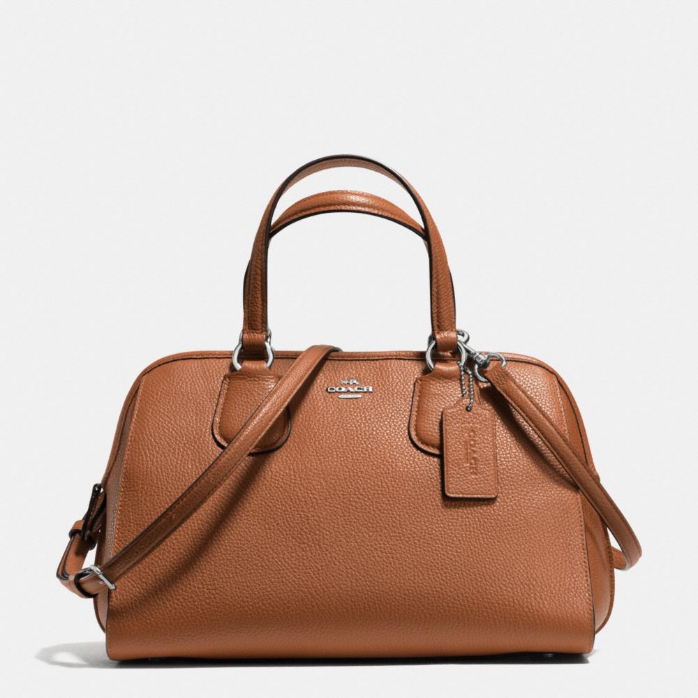 NOLITA SATCHEL IN PEBBLE LEATHER - COACH F35650 - SILVER/SADDLE