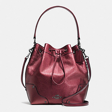 COACH MICKIE DRAWSTRING SHOULDER BAG IN GRAIN LEATHER - QBE42 - f35684