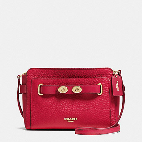 COACH BLAKE CROSSBODY IN BUBBLE LEATHER - IMITATION GOLD/CLASSIC RED - f35688