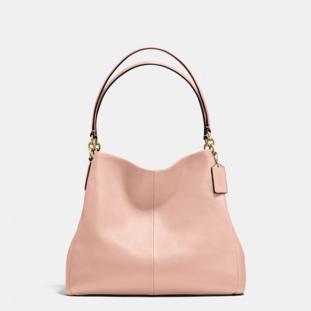 PHOEBE SHOULDER BAG IN PEBBLE LEATHER - COACH f35723 - IMITATION  GOLD/PEACH ROSE