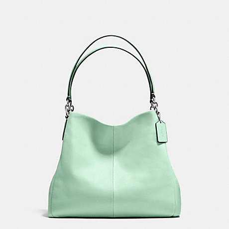 COACH PHOEBE SHOULDER BAG IN PEBBLE LEATHER - SILVER/SEAGLASS - f35723