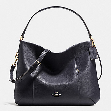 COACH EAST/WEST ISABELLE SHOULDER BAG IN PEBBLE LEATHER - IMITATION GOLD/MIDNIGHT - f35809