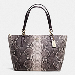 COACH AVA TOTE IN PYTHON EMBOSSED LEATHER - LIGHT GOLD/GREY MULTI - F35888