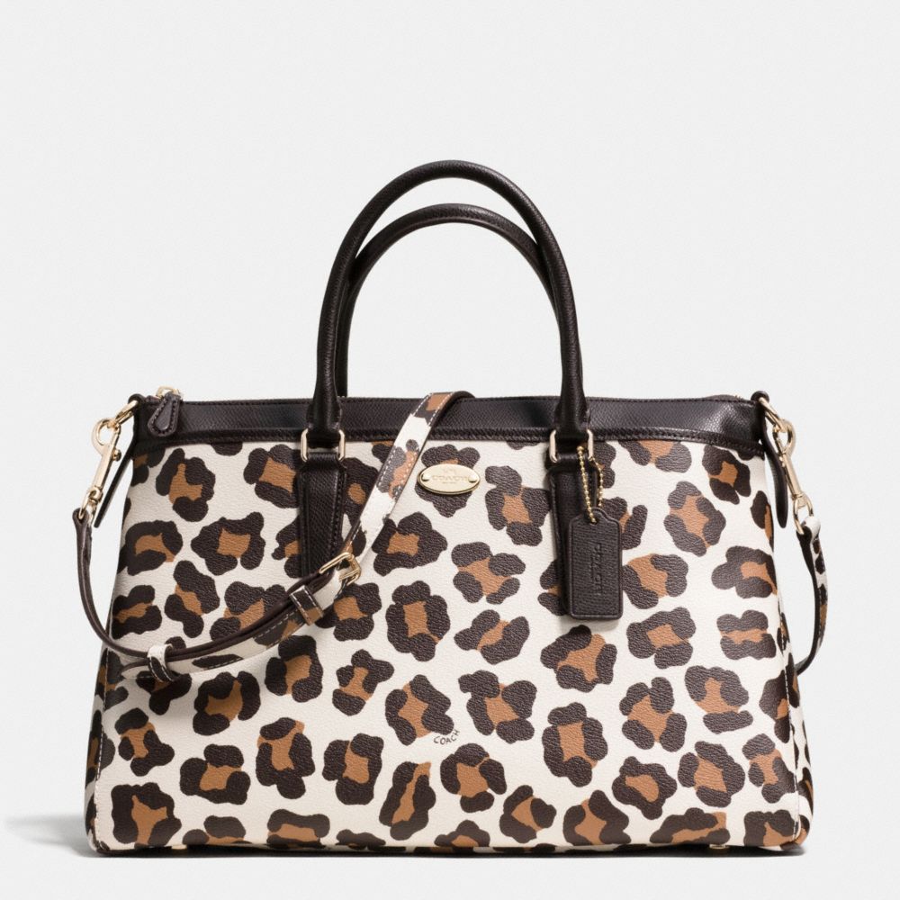 COACH MORGAN SATCHEL IN OCELOT PRINT COATED CANVAS - LIGHT GOLD/CHALK MULTI - F35890