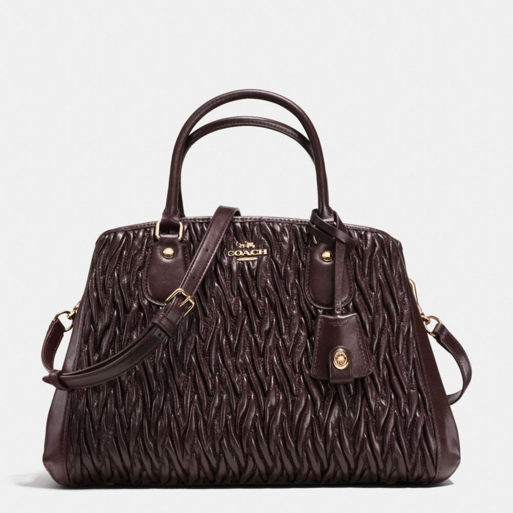 COACH SMALL MARGOT CARRYALL IN TWISTED GATHERED LEATHER - IMOXB - F35910