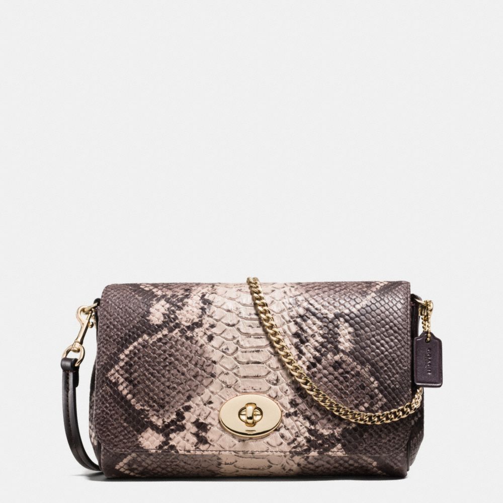 MINI RUBY CROSSBODY IN PYTHON EMBOSSED LEATHER - COACH f35916 - LIGHT GOLD/GREY MULTI