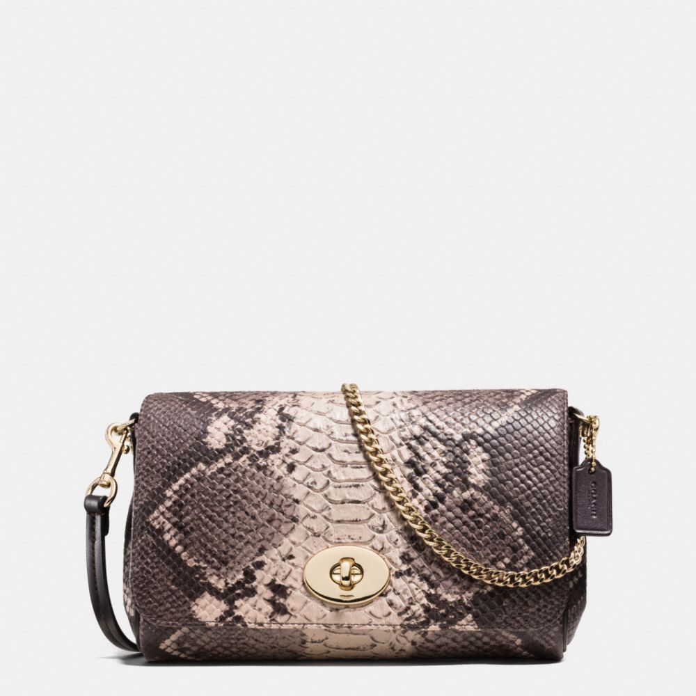 COACH MINI RUBY CROSSBODY IN PYTHON EMBOSSED LEATHER - LIGHT GOLD/GREY MULTI - F35916