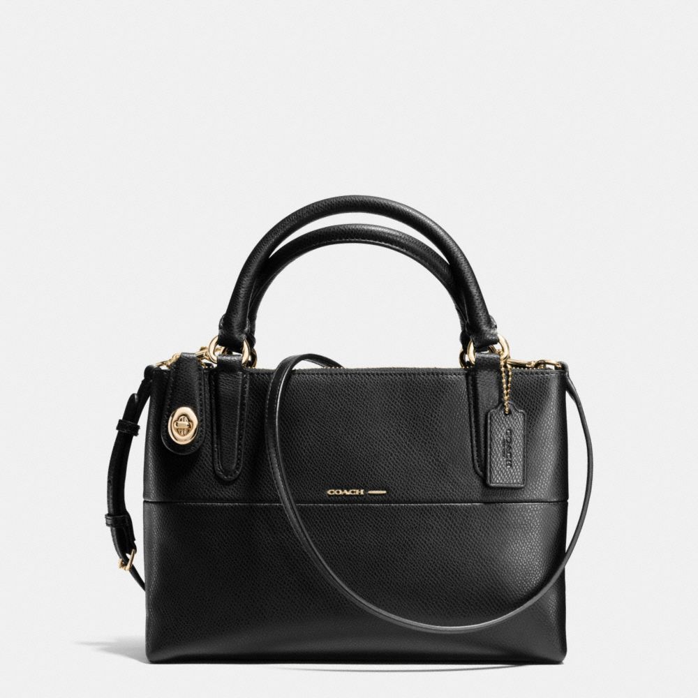 MINI BOROUGH BAG IN CROSSGRAIN LEATHER - COACH f35918 - LIGHT GOLD/BLACK