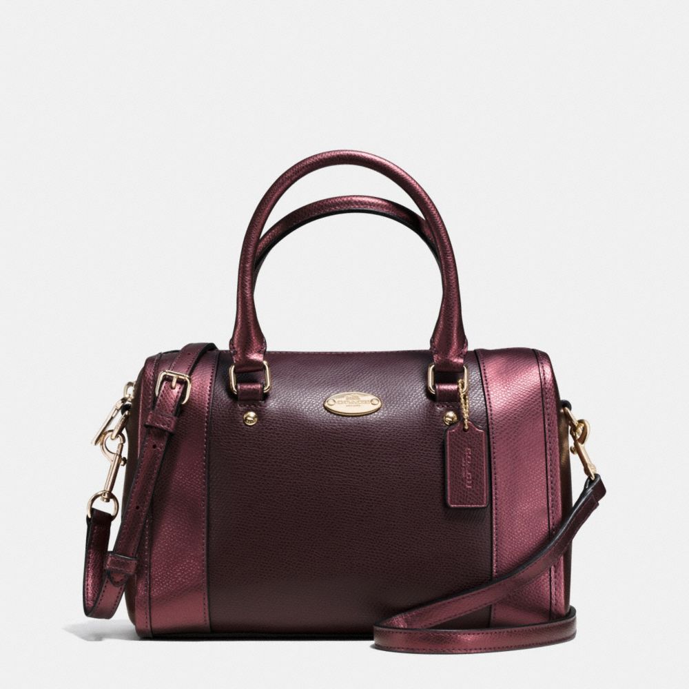 COACH MINI BENNETT SATCHEL IN BICOLOR METALLIC CROSSGRAIN LEATHER - IME8I - F35921