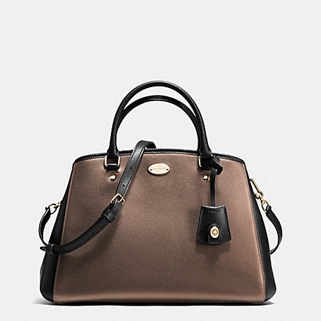 COACH SMALL MARGOT CARRYALL IN BICOLOR METALLIC CROSSGRAIN LEATHER - IME8Y - f35923