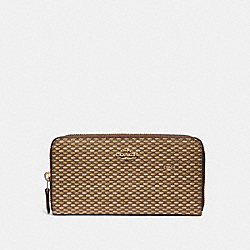 COACH ACCORDION ZIP WALLET WITH LEGACY PRINT - NEUTRAL/light gold - F35925