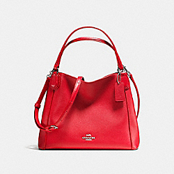 COACH EDIE SHOULDER BAG 28 IN PEBBLE LEATHER - SILVER/TRUE RED - F35983